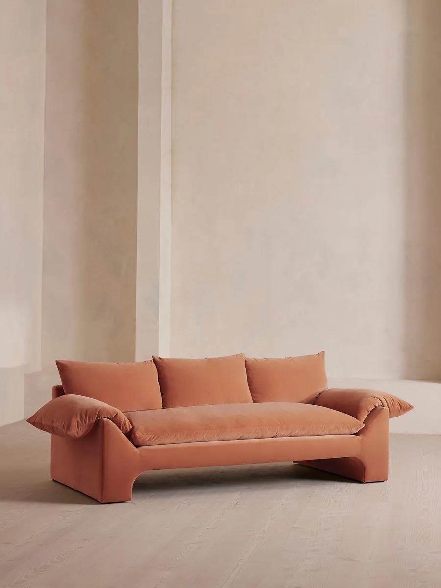 Wyatt Three Seater Sofa, Velvet, Antique Rose