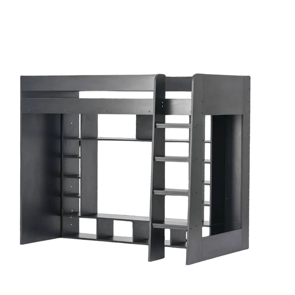 Nöa and Nani Leo High Sleeper Cabin Bed Gaming Den with Storage in Black 4
