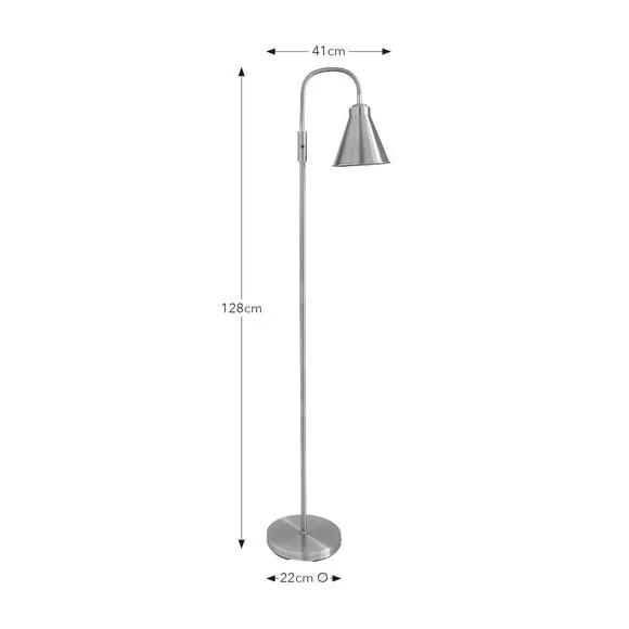 Newton Industrial Goose Neck Adjustable Floor Lamp 6