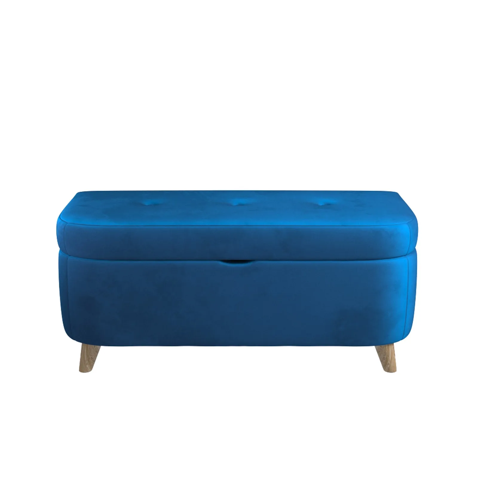 Halston Velvet Ottoman Blue