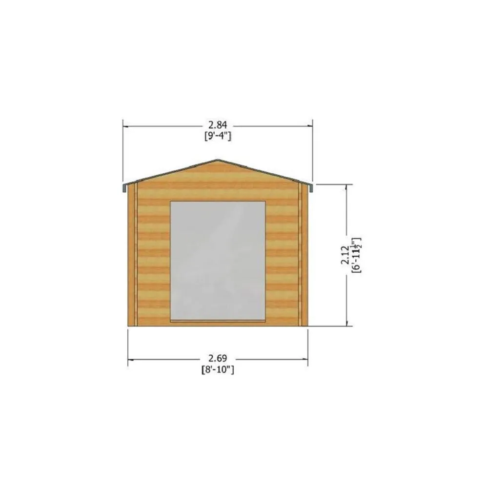 Shires Barnsdale Log Cabin Home Office Garden Room Approx 9 x 9 Feet in Brown 4
