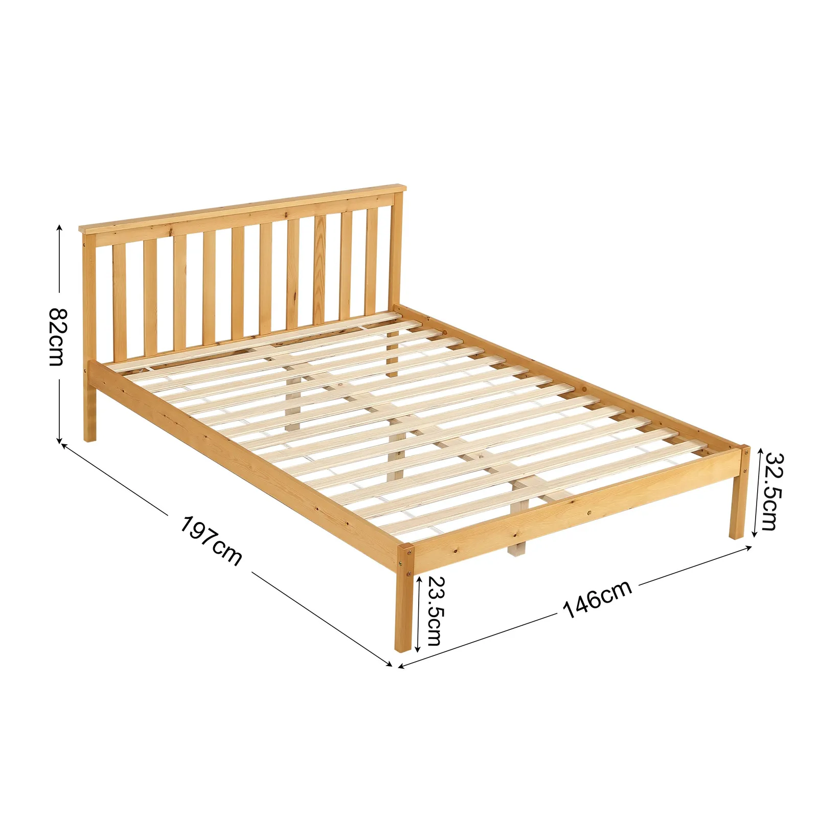 Comfy Living Ltd Low Footend Wooden Bed Frame in Light Brown 2