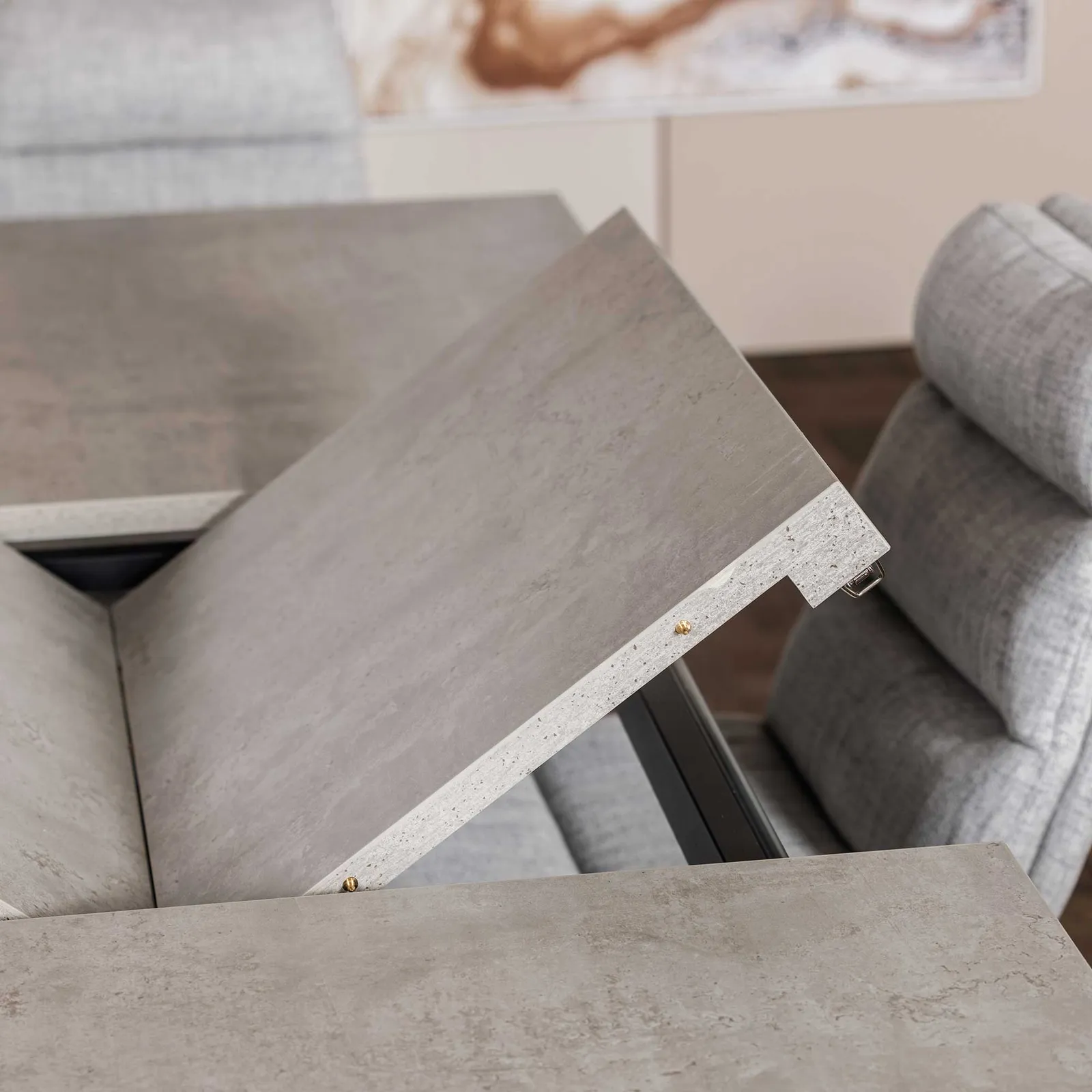 Kalmer Extending Dining Table 160Cm, Grey Concrete Effect | Barker & Stonehouse 3