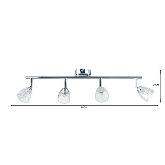 Balston 4 Light Glass Semi Flush Spotlight Bar 6
