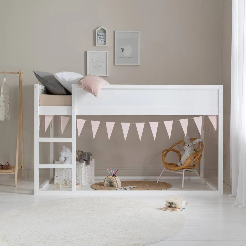 Nöa and Nani Lykke Midsleeper Cabin Bed Reversible with Straight Ladder in White 3