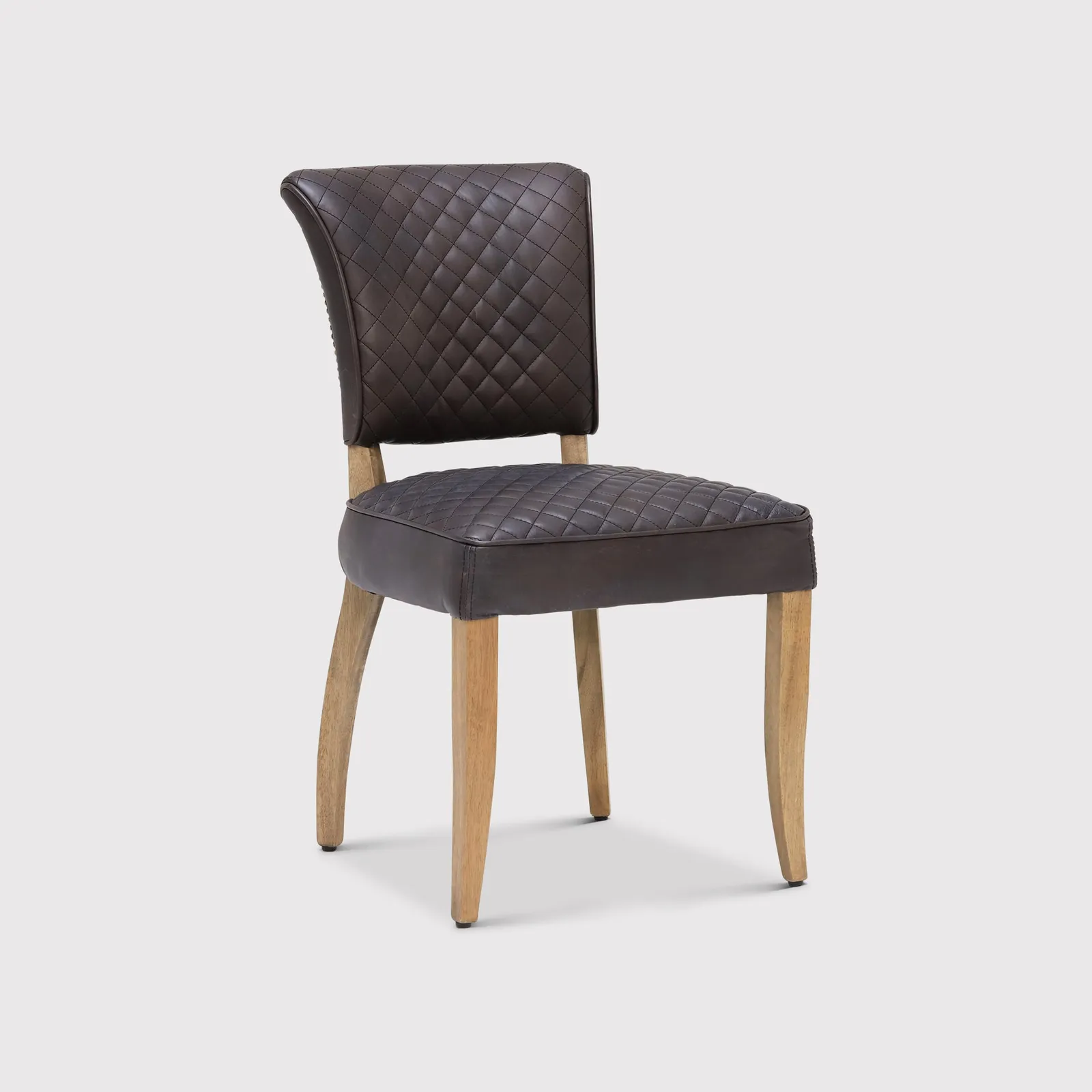 Timothy Oulton Mimi Quilted Dining Chair, Black Leather | Barker & Stonehouse