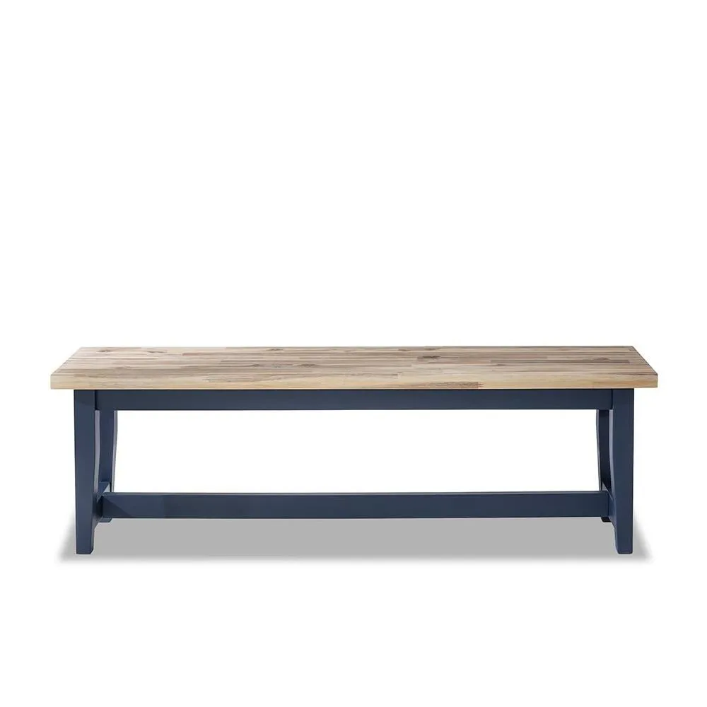 Statement Furniture Florence Solid Acacia Hardwood Dining Bench 140cm in Navy 5