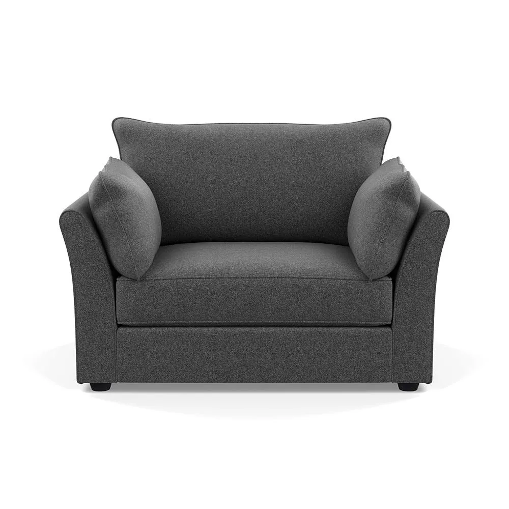 Heal's Tailor Loveseat Melton Wool Granite Black Beech Feet