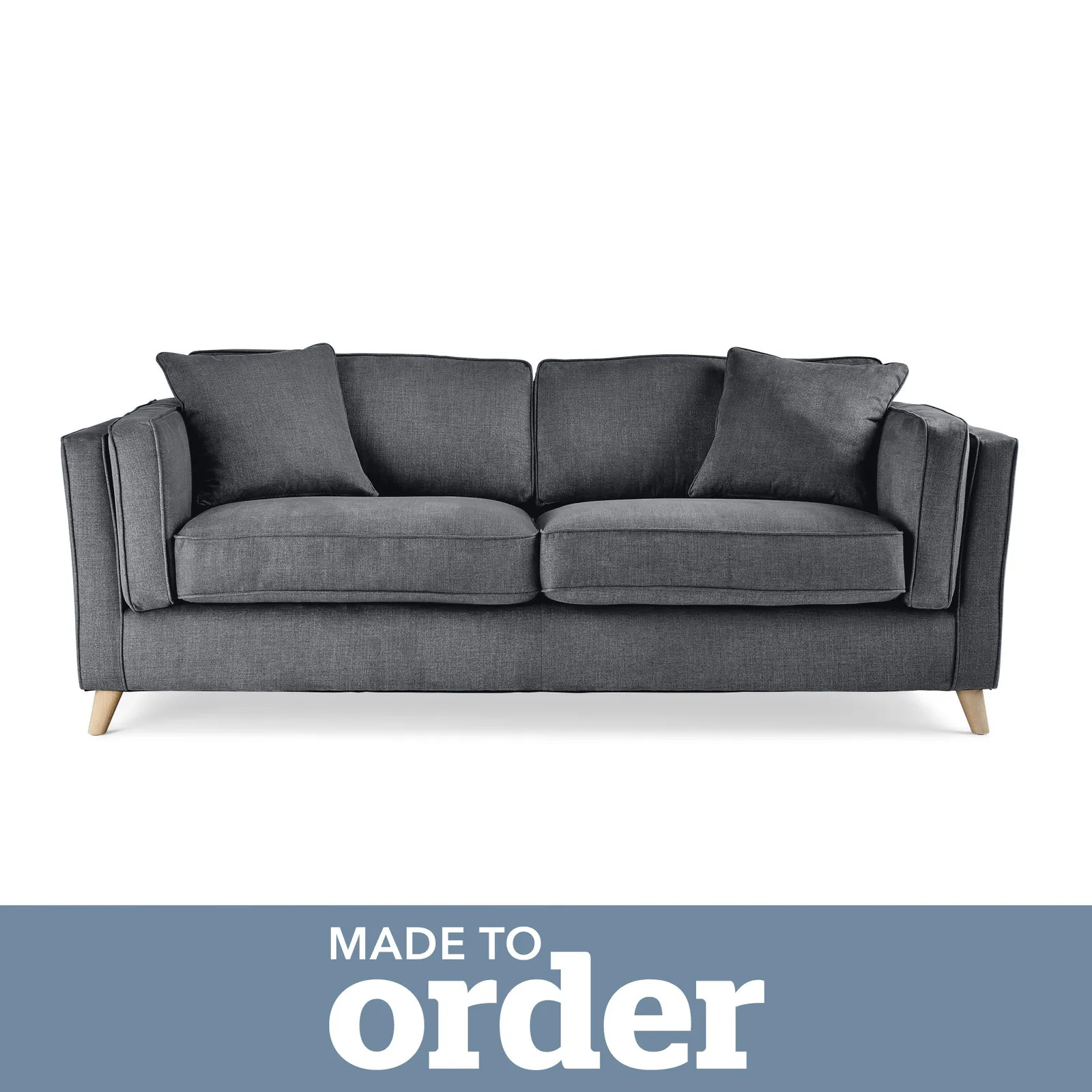Arabella 3 Seater Sofa Brushed Plain Fabric Brushed Plain Pewter