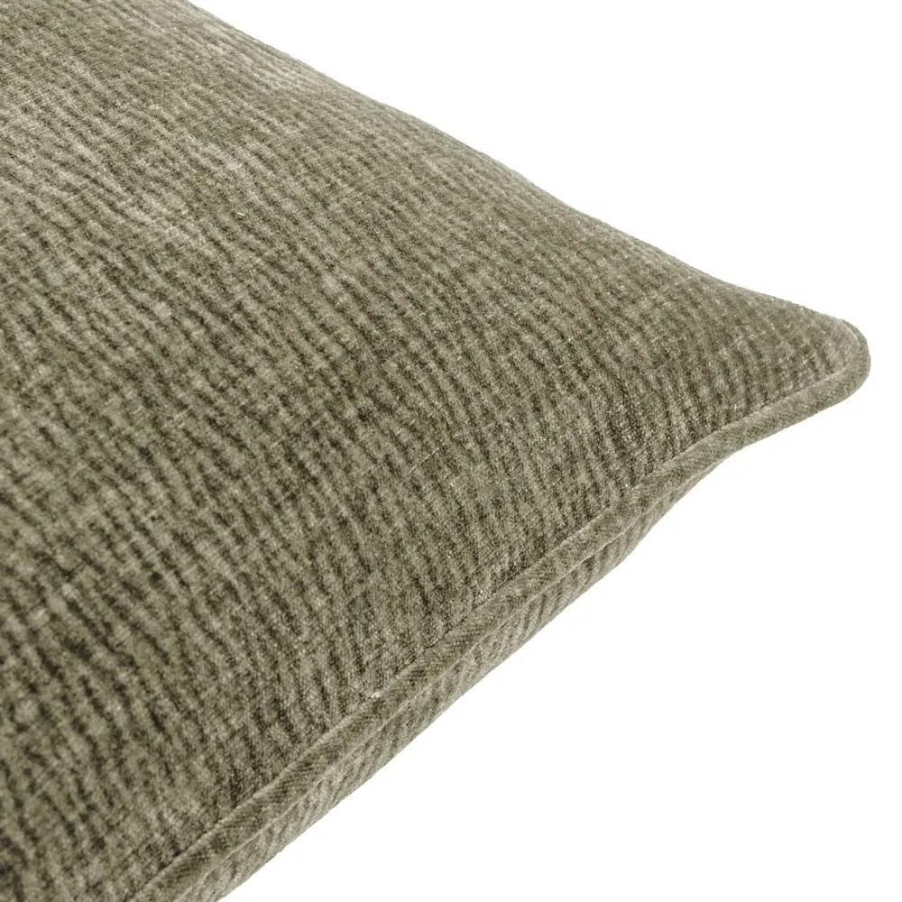 Yard Heath Washed Velvet Textured Cushion Eucalyptus 50 X 50Cm, Green 3