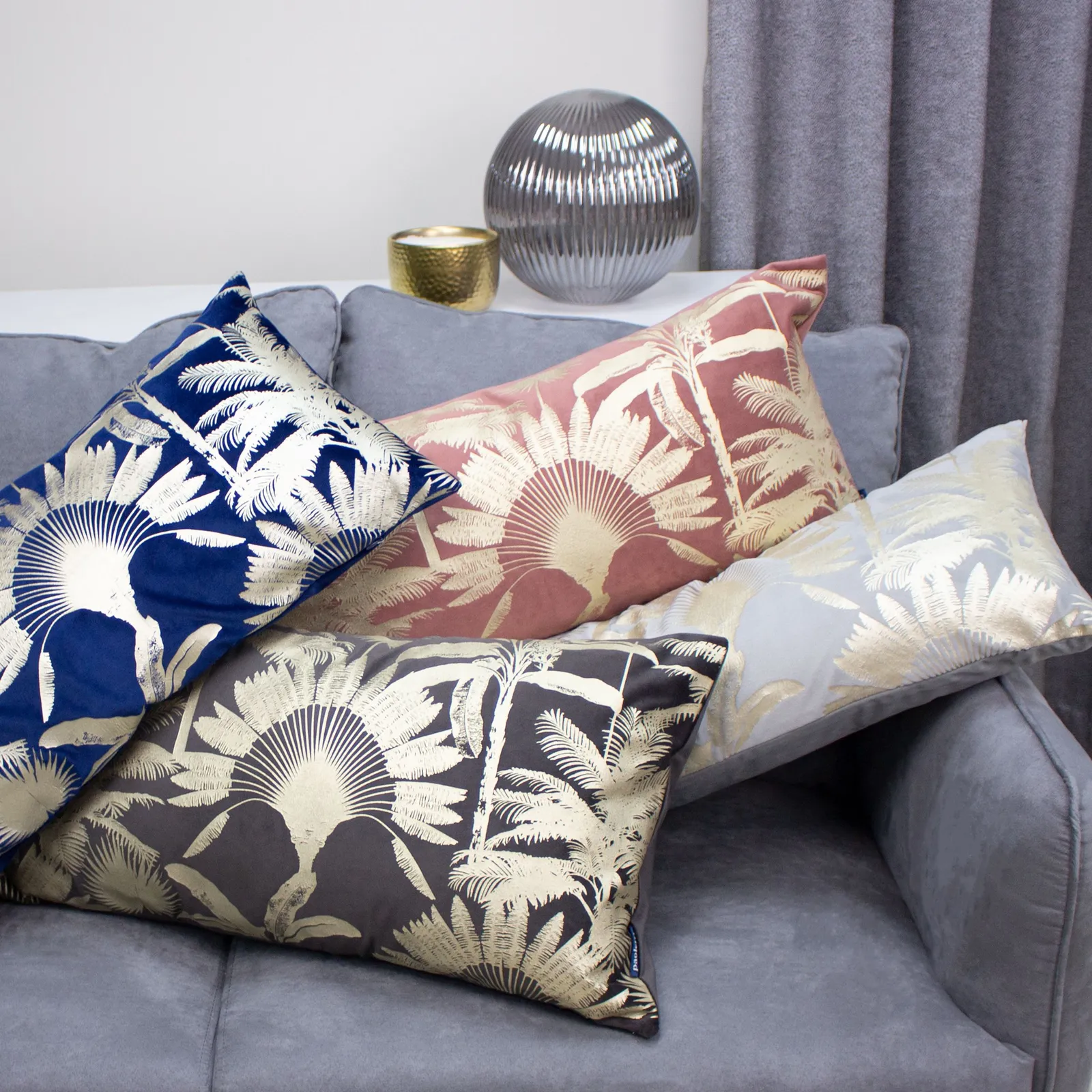 Paoletti Malaysian Palm Foil Printed Cushion in Brown 4