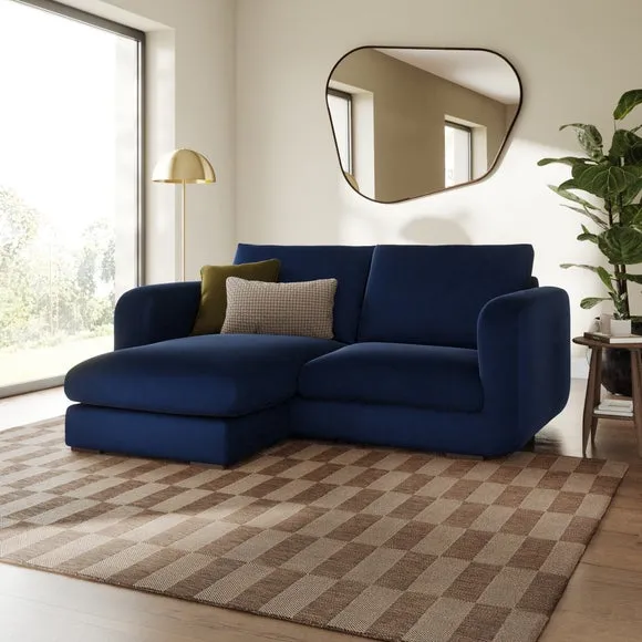 Luca Matte Soft Velvet Reversible Corner Chaise Sofa 1