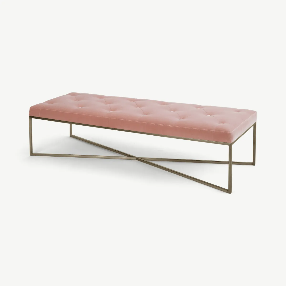 Julianne Ottoman, Blush Pink Cotton Velvet