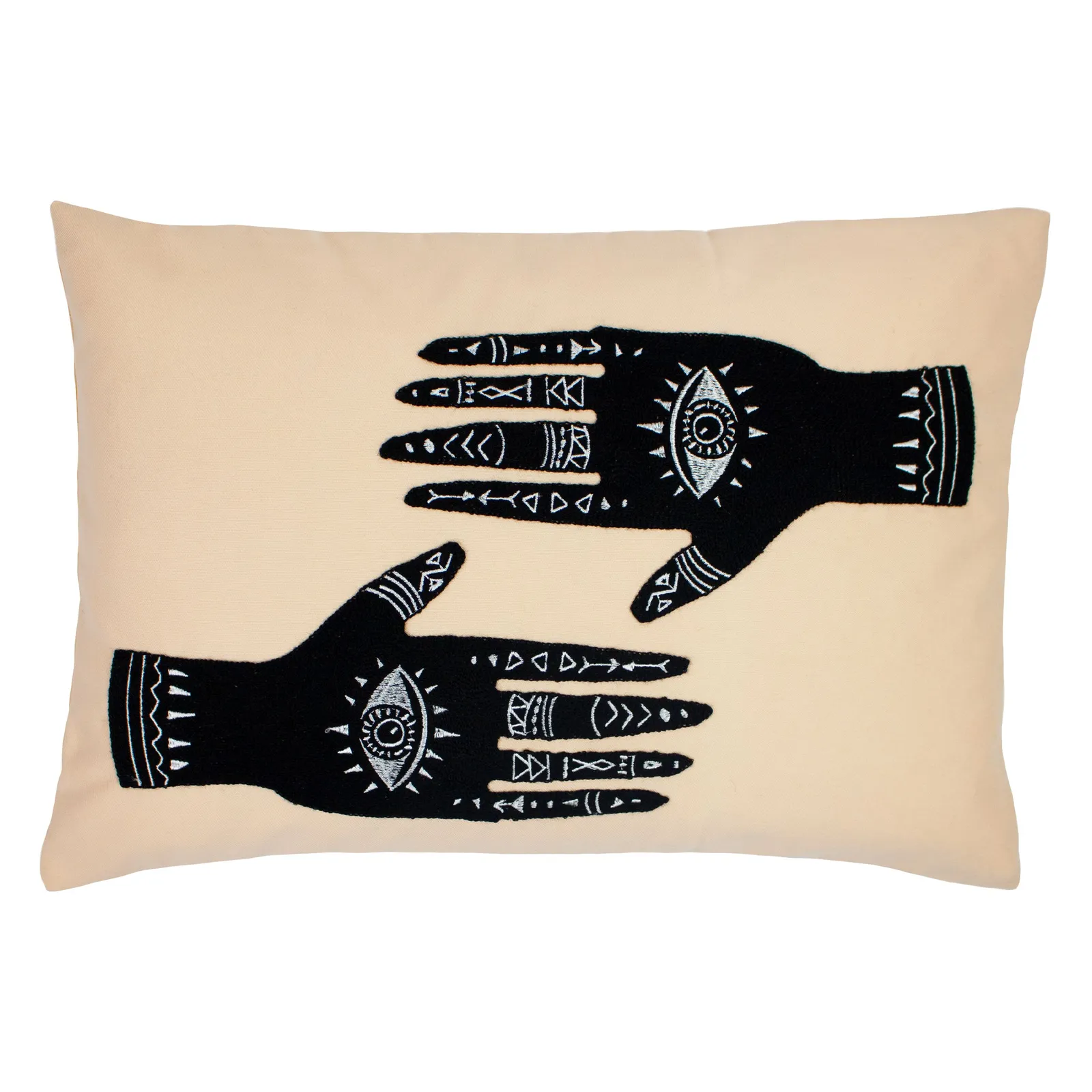 Furn Ashram Hands Abstract Print Cushion in Light Pink