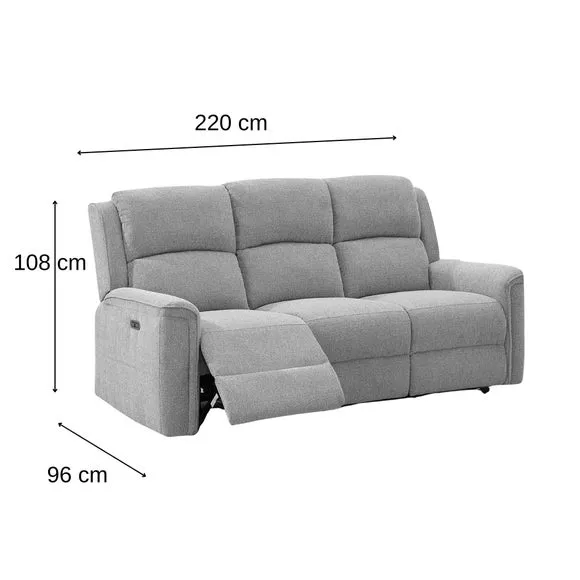 Lanark Chenille Power Recliner 3 Seater Sofa 4