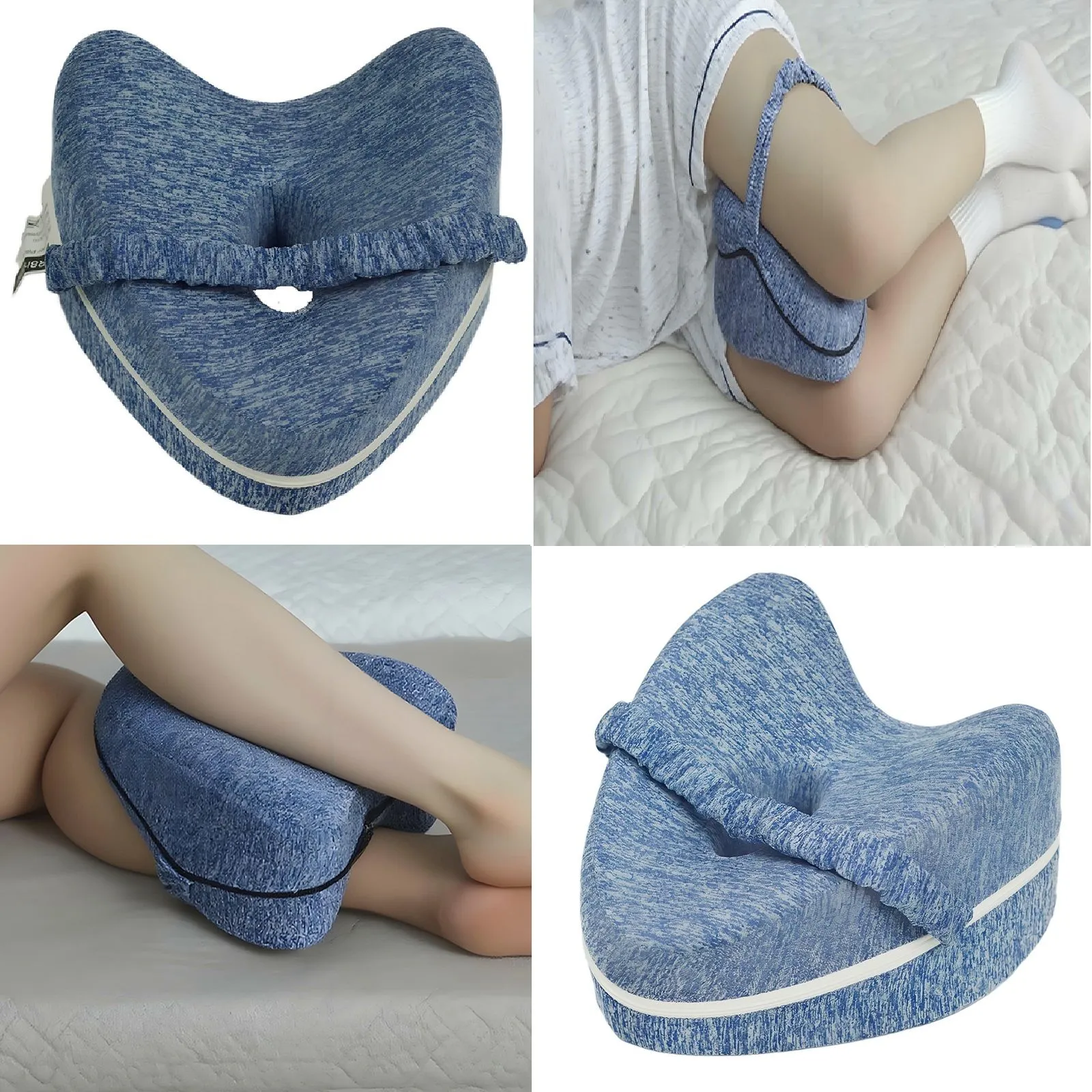 Gr8 Home Memory Foam Leg Support Side Sleeping Pillow in Blue