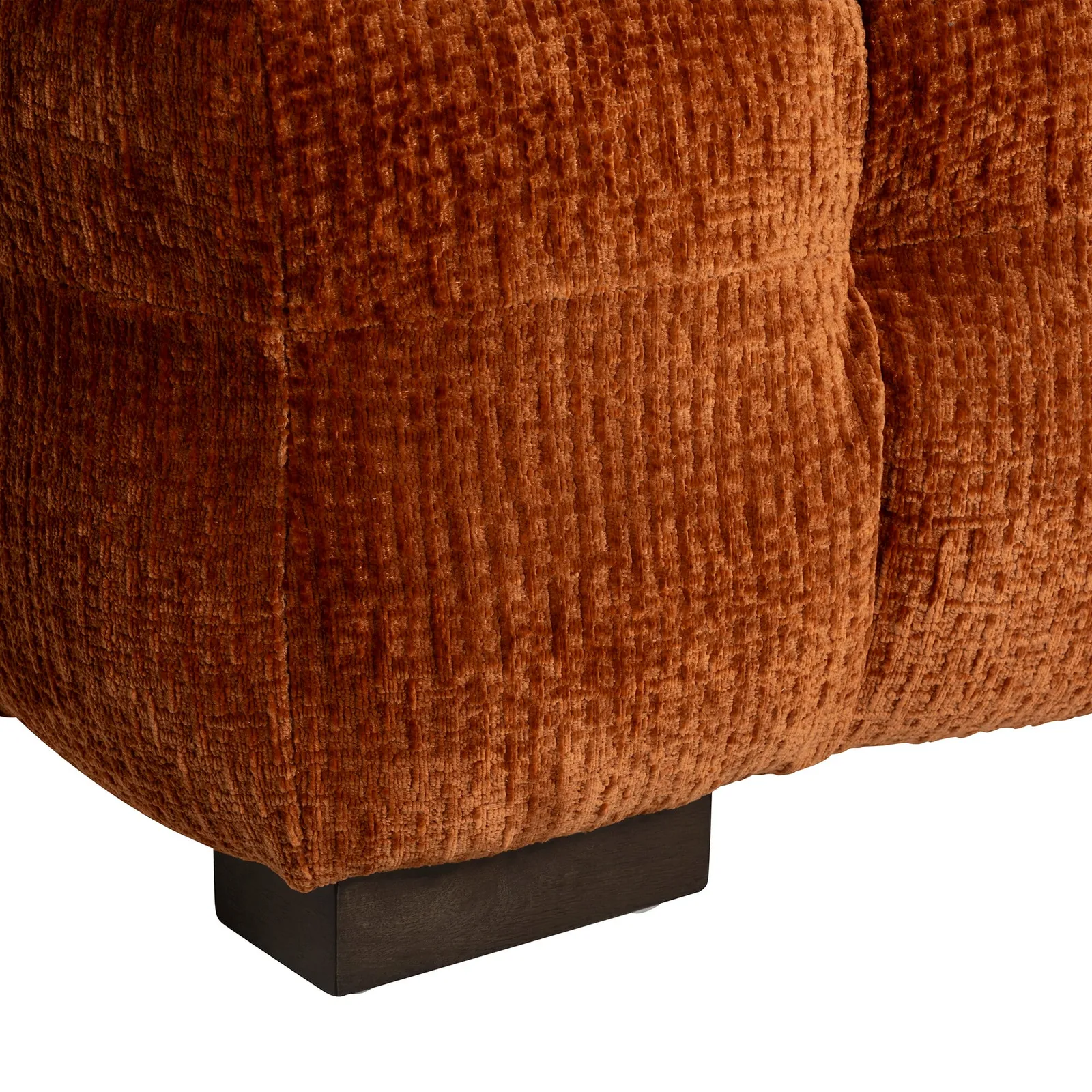 Lenor Textured Fabric Stool, Orange Boucle | Barker & Stonehouse 6