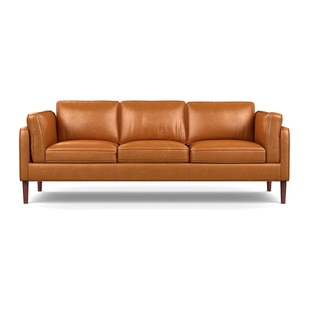 Heal's Sonno 4 Seater Leather Stonewash Toffee 277 Walnut Feet 1