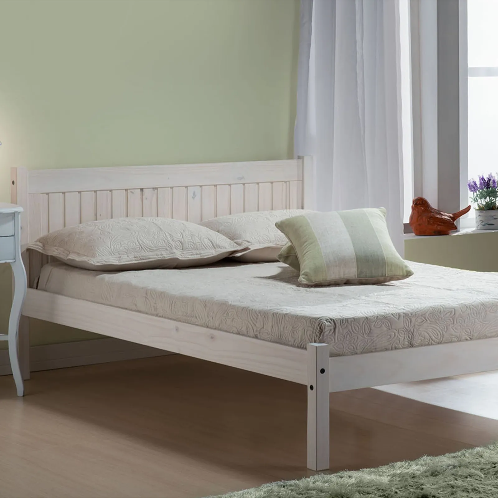 Rio Whitewash Bed Frame White