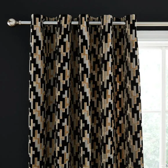 Lori Velvet Eyelet Curtains 1