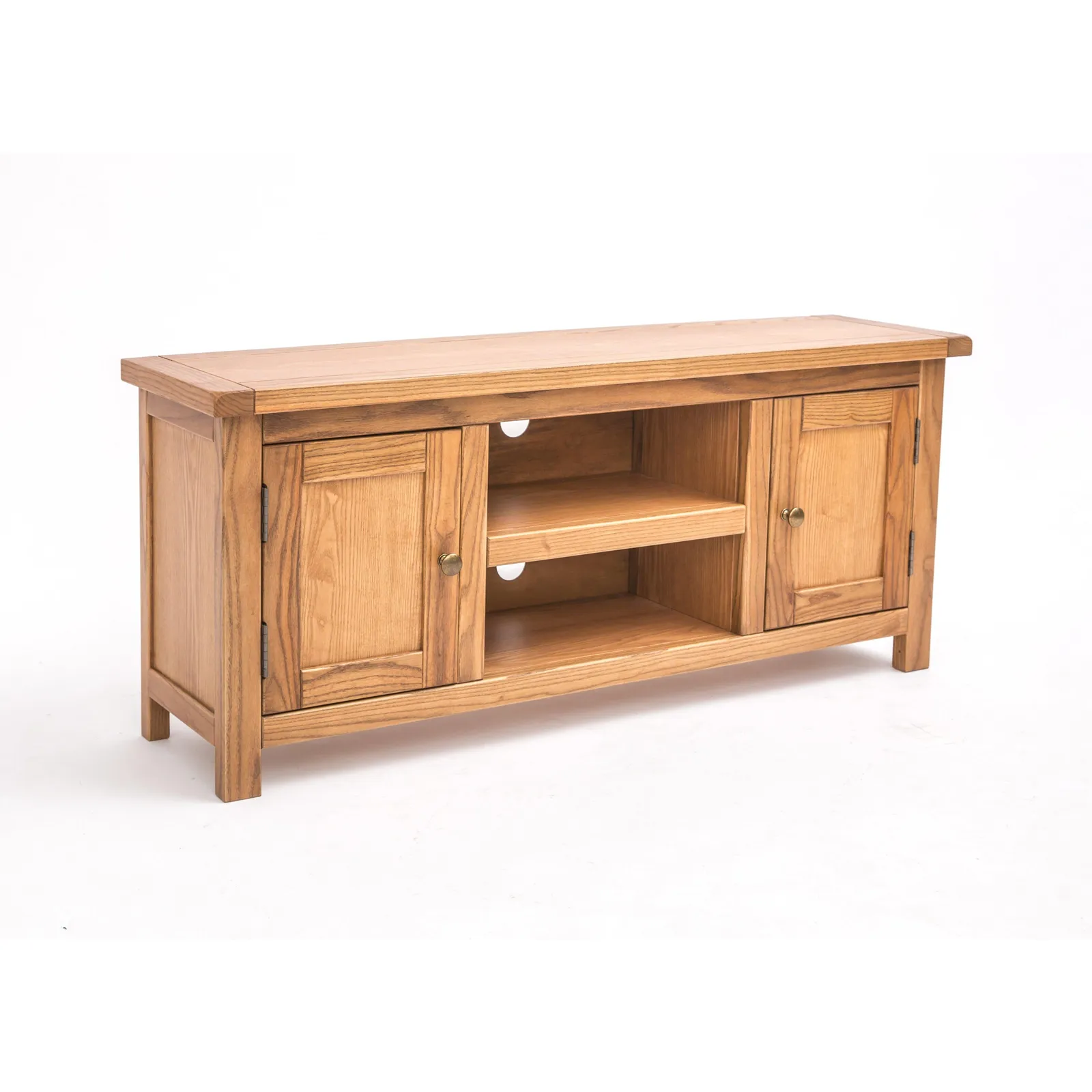 Cabinet Bits Trivento Light Wood 2 Door TV Cabinet Brass Knob in Natural 3