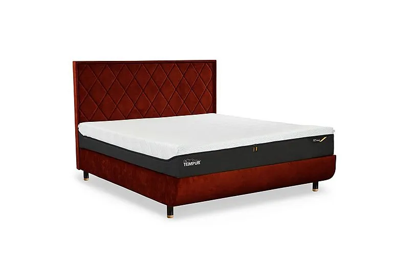 Arc Disc Bed Frame with Quilted Headboard - King Size - Black & Gold