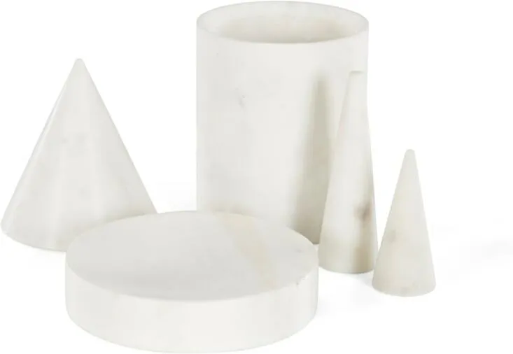 Iris Dressing Table Storage Set, White Marble