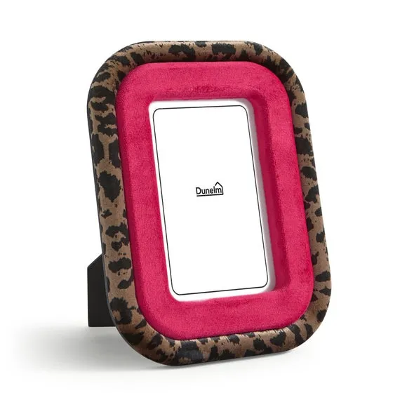 Hot Pink & Leopard Print Rounded Corner Photo Frame 2