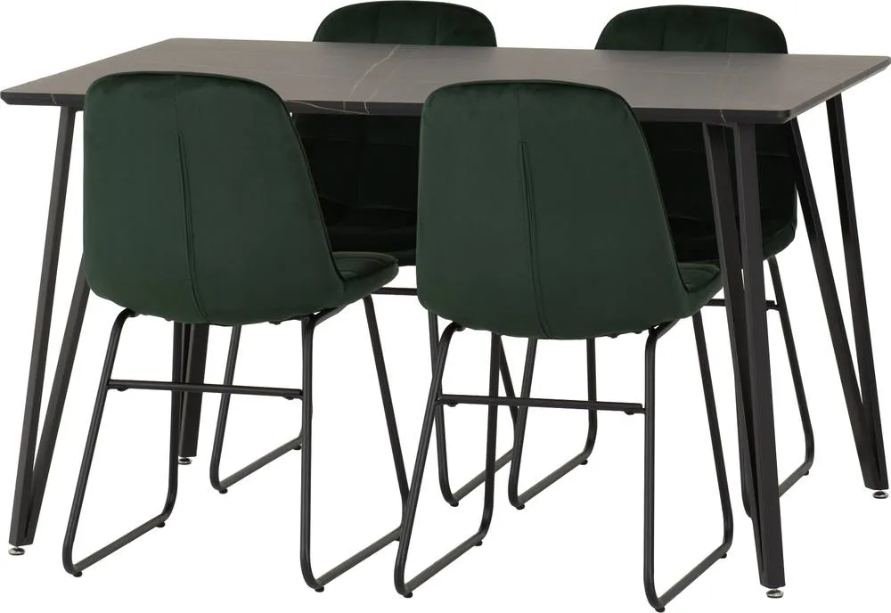 Seconique Marlow & Lukas Dining Set in Emerald 2