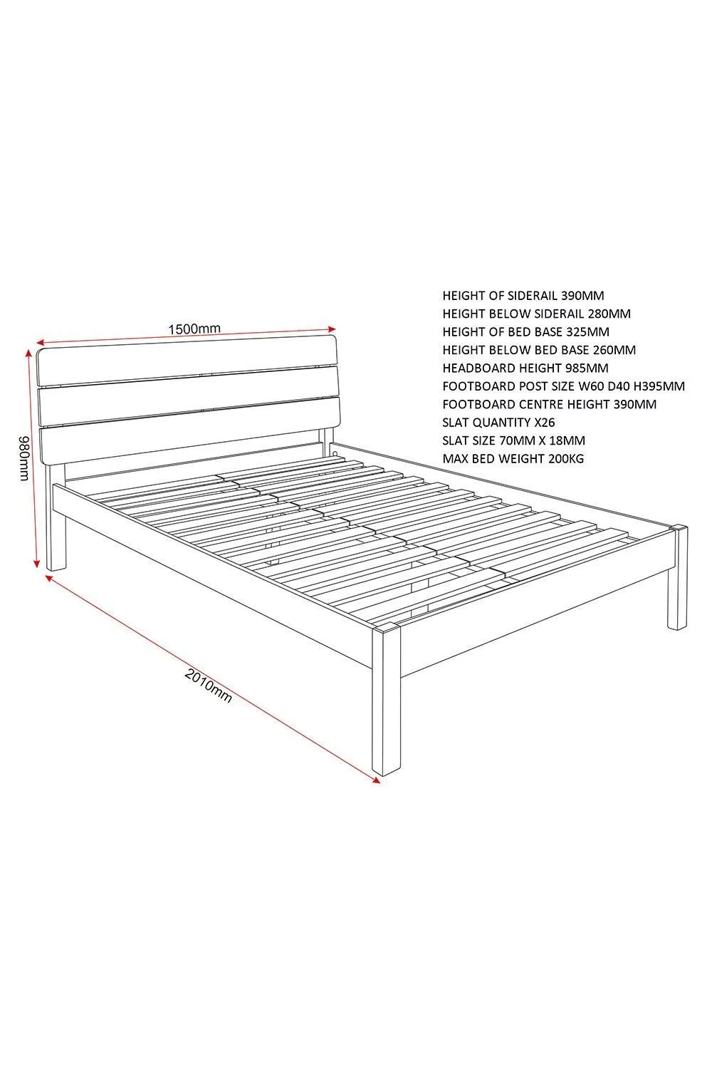 Seconique Ronan 4'6" Double Bed in Natural 6