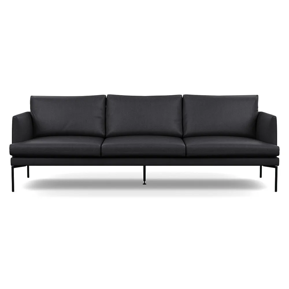 Heal's Matera 4 Seater Linea Leather 622 Black Feet 1