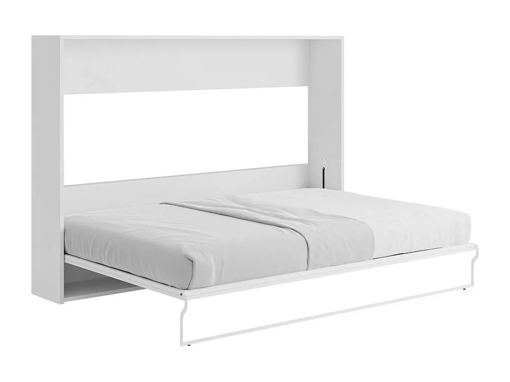 Vente-unique Retractable Bed 140 X 200 Cm - Manual Horizontal Opening - White and in Grey 2