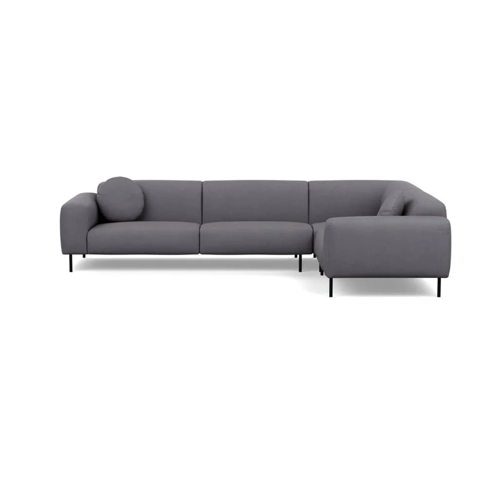 Heal's Luna Medium Right Hand Facing Corner Sofa Tundra Texture Pewter Black