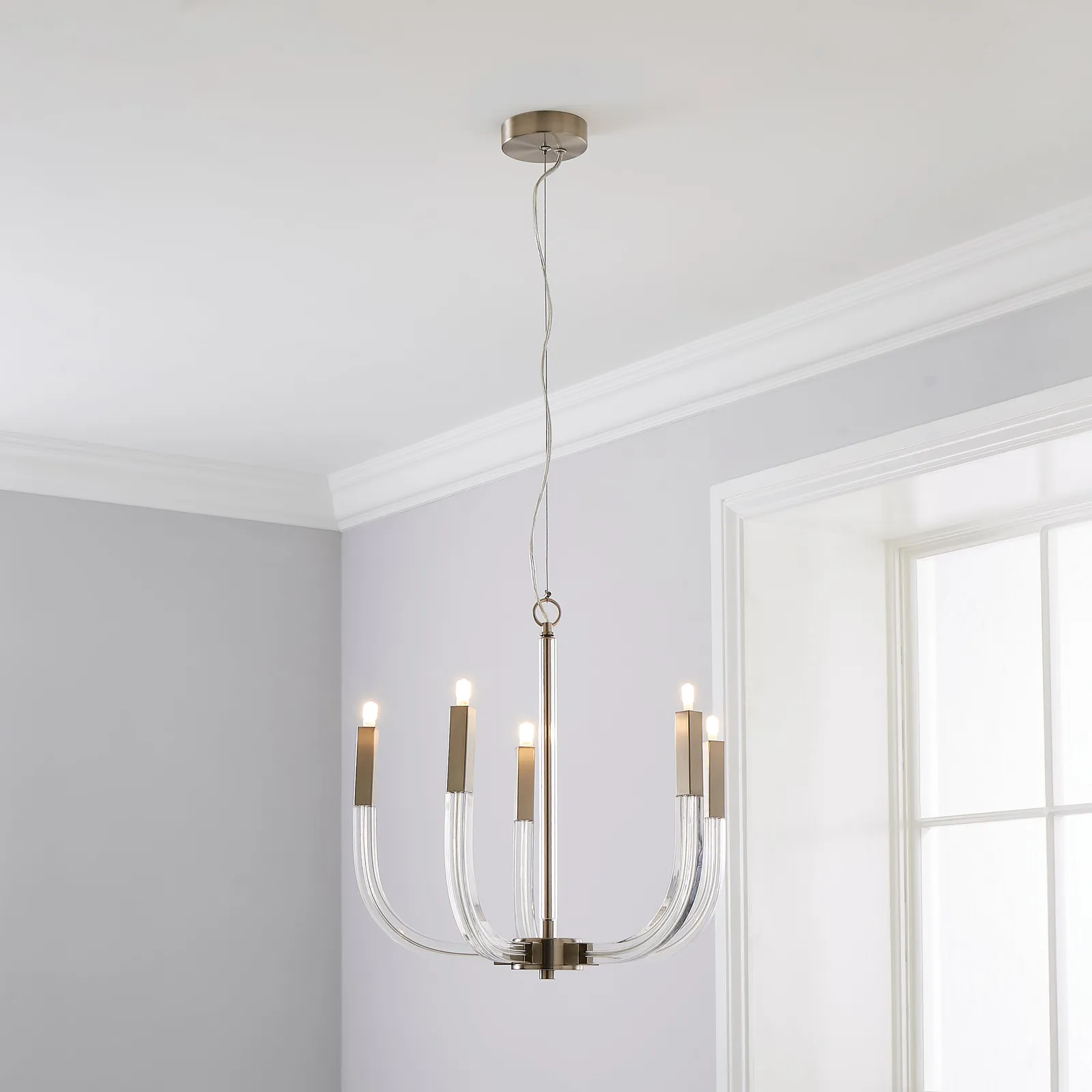Hotel Finley 5 Light Ceiling Fitting Silver