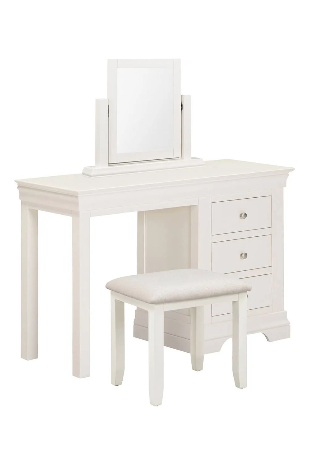 Seconique Bordeaux 3 Drawer Dressing Table Set in Ivory 2