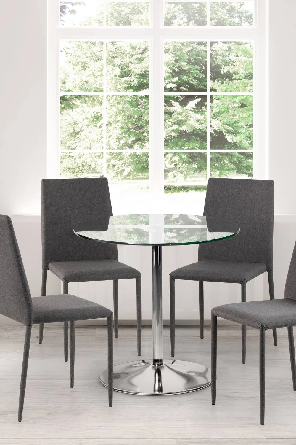 Julian Bowen Jazz Fully Upholstered Stacking Dining Chair (Set of 4) in Grey 2