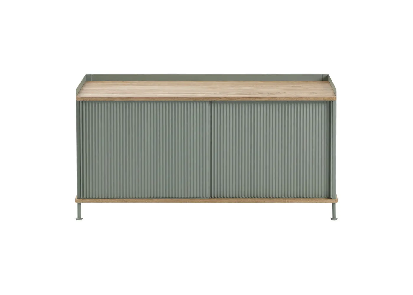 Muuto Enfold Low Sideboard Dusty Green and Oak 1