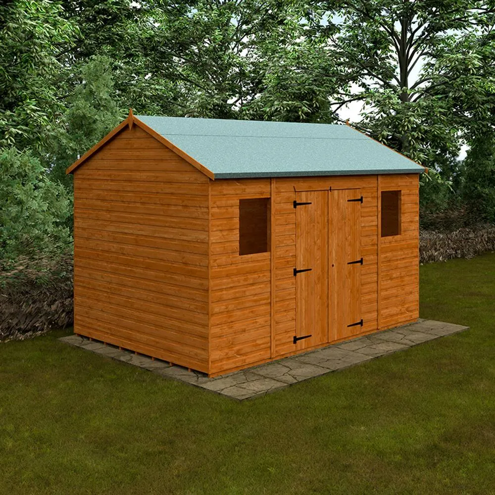 Buttercup Farm 12x8 Workman Apex 12mm Shed - L355 x W235 x H254.5 cm in Burnt Orange 2