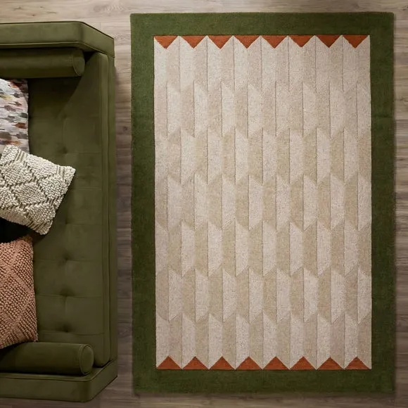 Mara Chevron Border Wool Rug 6