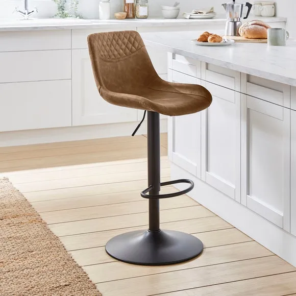 Walden Height Adjustable Bar Stool, Faux Leather 1