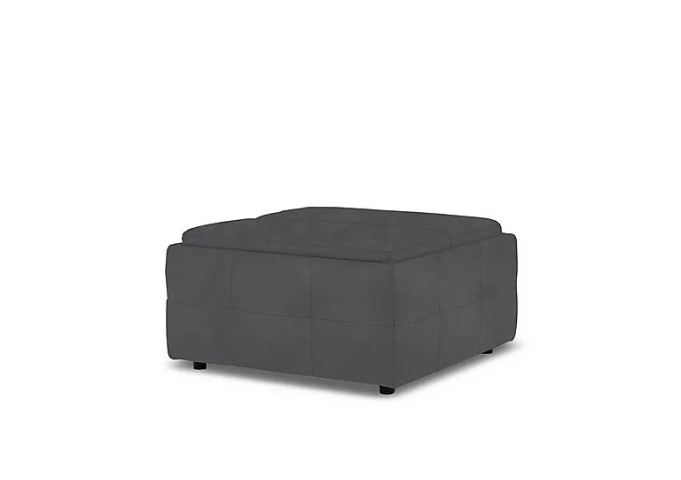 Monarch Fabric Tray Storage Footstool - Manhattan Charcoal