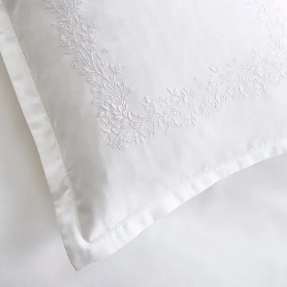 Dorma Norwood Embroidery 100% Cotton Oxford Pillowcase Pair 2