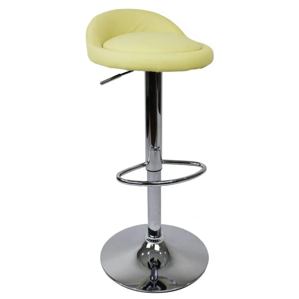 netfurniture Gaor Adjustable Breakfast Bar Stool Leather - Cream