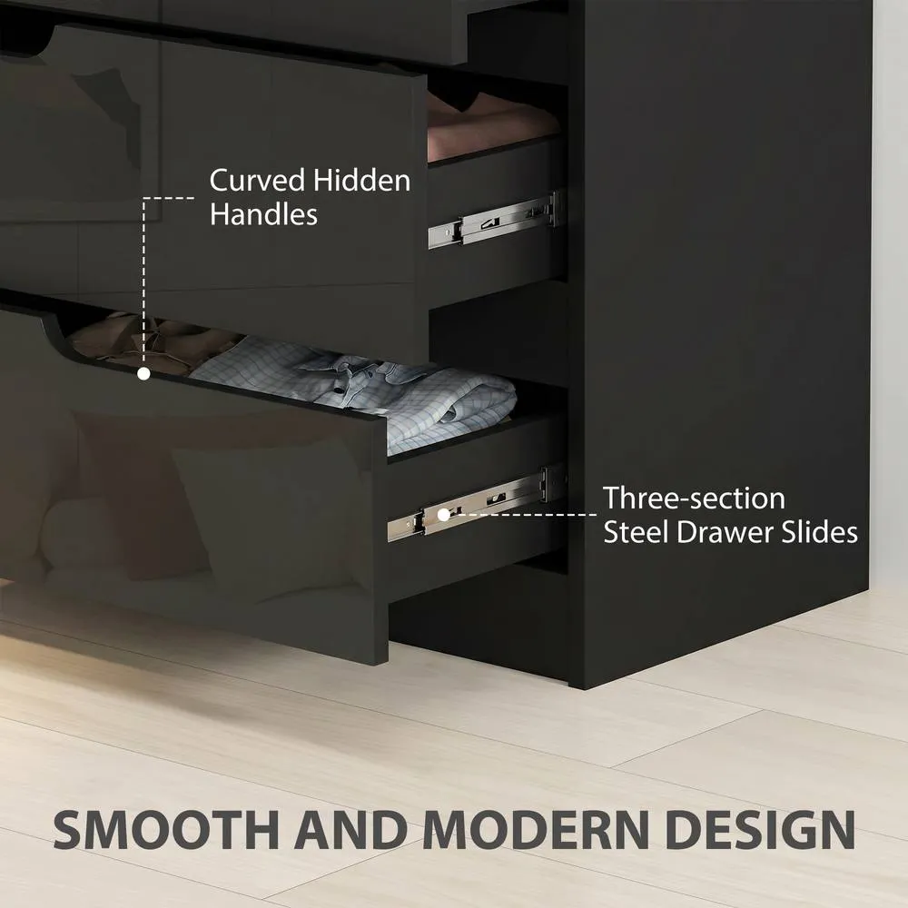 HOMCOM 4 Drawer Chest of Drawers for Bedroom, 60 x 40 x 85cm, Black 6