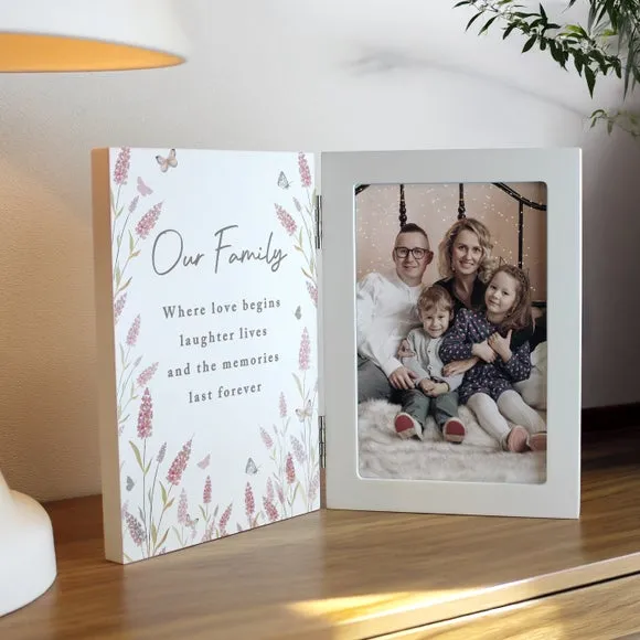 Personalised Floral Wooden Hinged Photo Frame 4