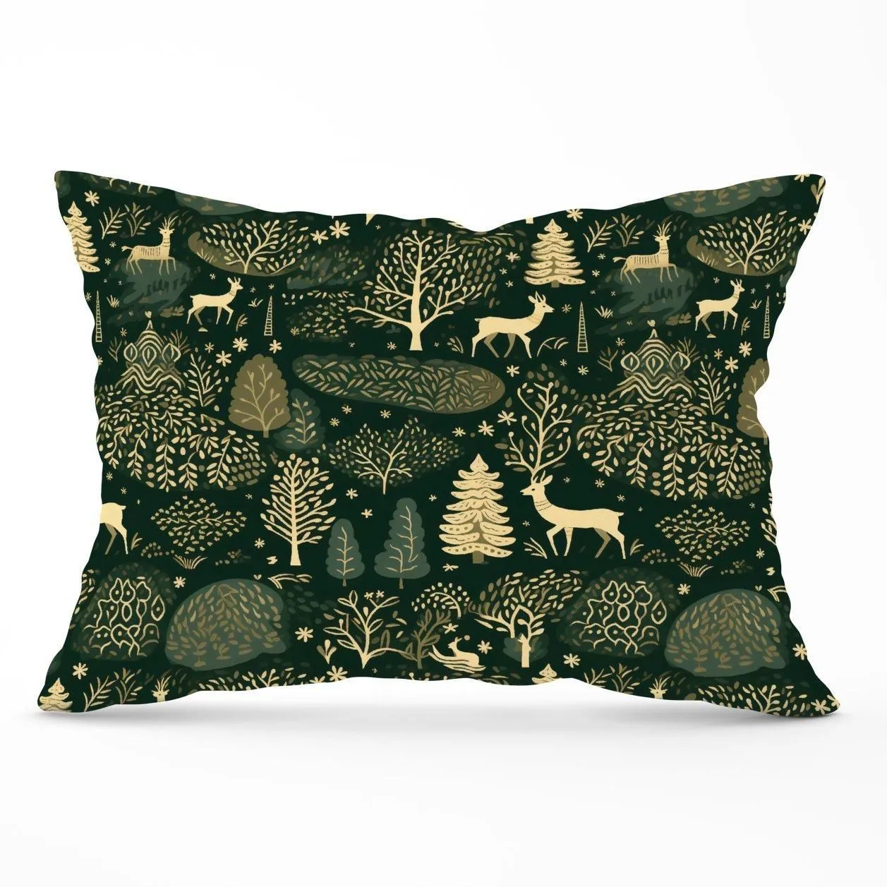 Warren Reed - Designer Green Christmas Woodlands Cushions