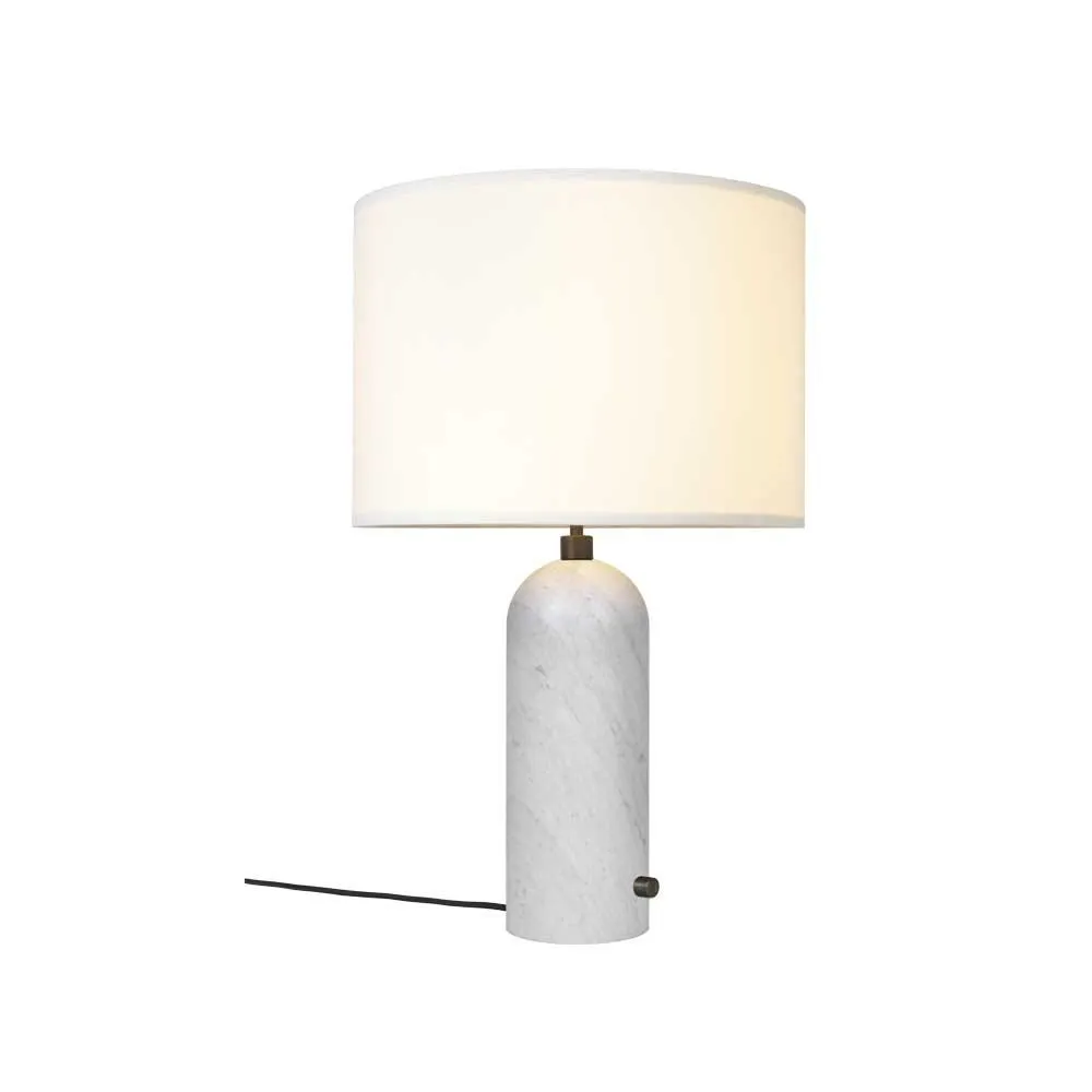 Gubi Gravity Table Lamp Small White Marble Base White Shade 2