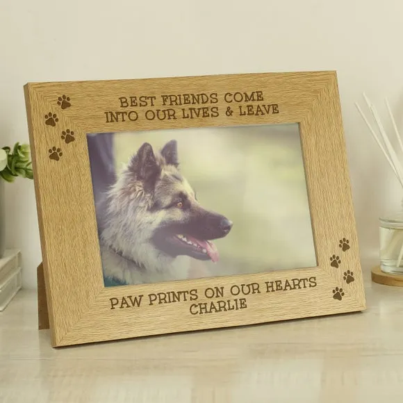 Personalised Pet Oak Veneer Photo Frame