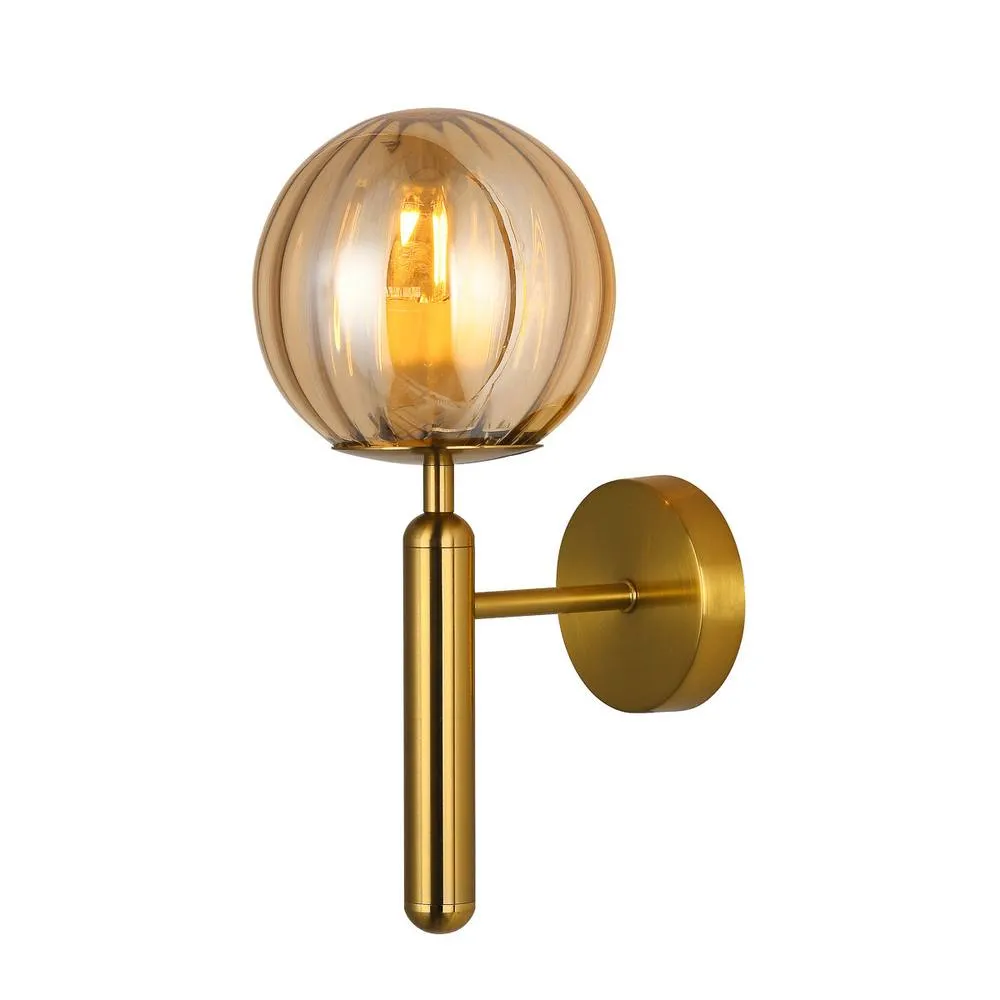 Netlighting Ravena Modern 1 Light Wall Lamp E27 LED in Gold