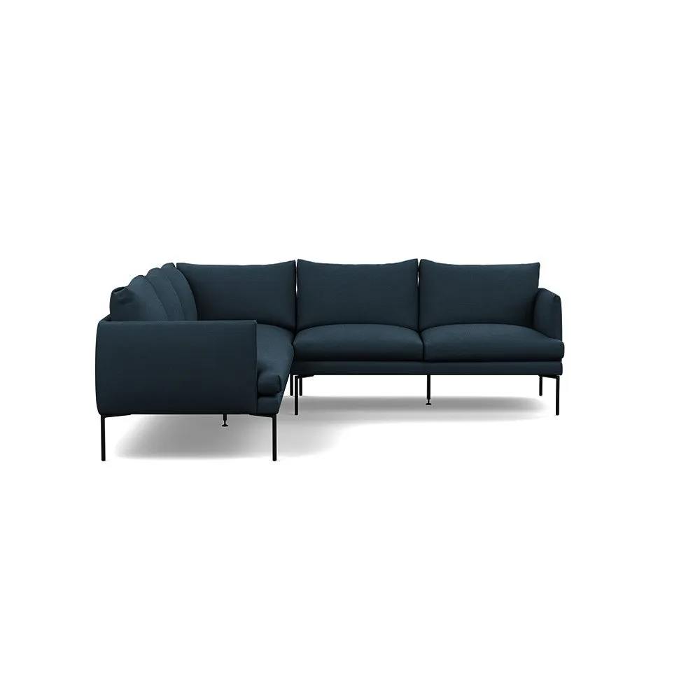 Heal's Matera Large Corner Sofa Siena Cotton Deep Sea Black Feet 1
